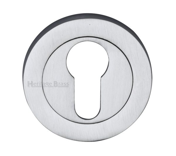 Heritage Brass Euro Profile Key Escutcheon, Satin Chrome