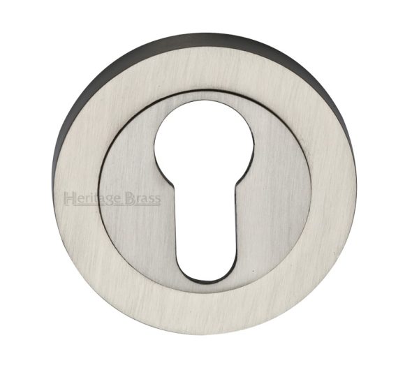 Heritage Brass Euro Profile Key Escutcheon, Satin Nickel