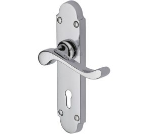 Heritage Brass Savoy Polished Chrome Door Handles (Sold In Pairs)