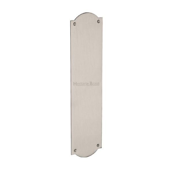 Heritage Brass Shaped Fingerplate (305Mm X 77Mm), Satin Nickel Finish