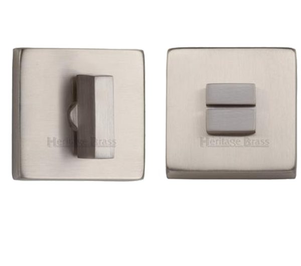 Heritage Brass Square 54Mm X 54Mm Turn & Release, Satin Nickel