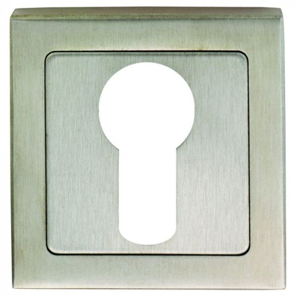 Eurospec SSE1405SSS/DUO Escutcheon Euro Profile On Concealed Fix Square Rose G304 Bright Stainless Steel/Satin Stainless Steel