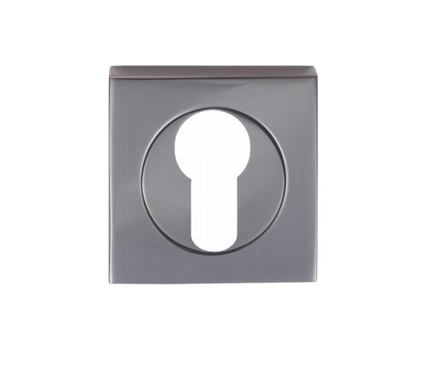 Serozzetta Square Euro Profile Escutcheons, Black Nickel