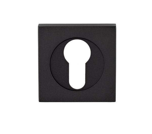 Serozzetta Square Euro Profile Escutcheons, Matt Black