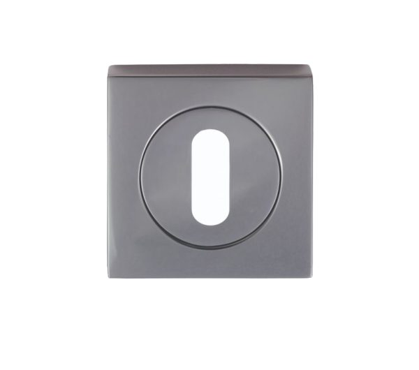 Serozzetta Square Standard Profile Escutcheons, Black Nickel