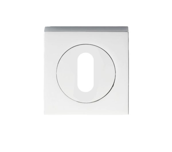 Serozzetta Square Standard Profile Escutcheons, Polished Chrome