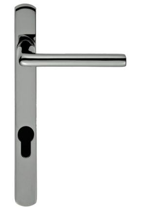 Rosa Narrow Plate, 92Mm C/C, Euro Lock, Polished Chrome Or Satin Chrome Door Handles (Sold In Pairs)