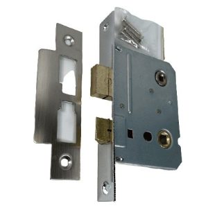 Bathroom Mortice Lock- 63mm- Satin Stainless Steel Finish