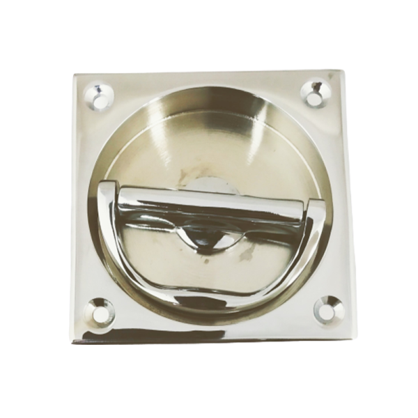 Square Flush Pull – 75mm – Polished Satin Chrome