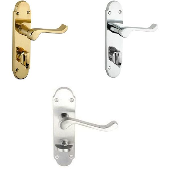 Internal Scroll Door Handles - 168x40mm - Satin Chrome Finish