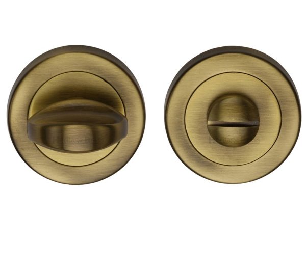 Heritage Brass Round 53Mm Diameter Turn & Release, Antique Brass Finish