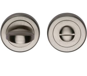 Heritage Brass Round 53Mm Diameter Turn & Release, Satin Nickel Finish