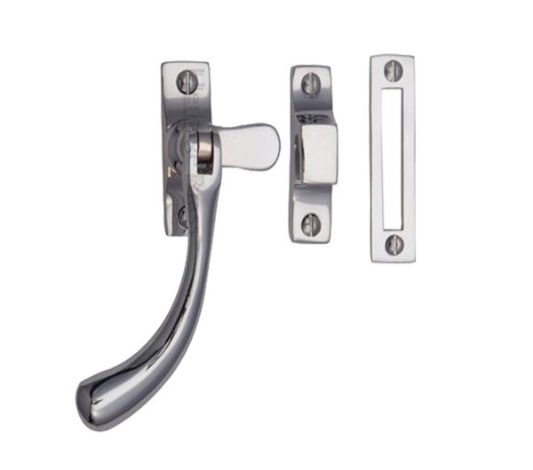 Heritage Brass Bulb End Mortice & Hook Plate Casement Fastener (128Mm), Polished Chrome