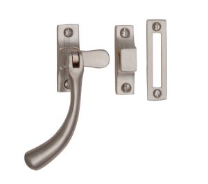 Heritage Brass Bulb End Mortice & Hook Plate Casement Fastener (128Mm), Satin Nickel -