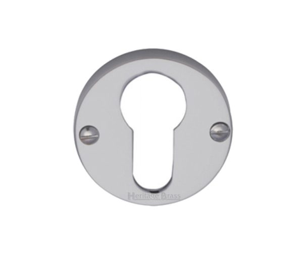 Heritage Brass Euro Profile Key Escutcheon, Satin Chrome