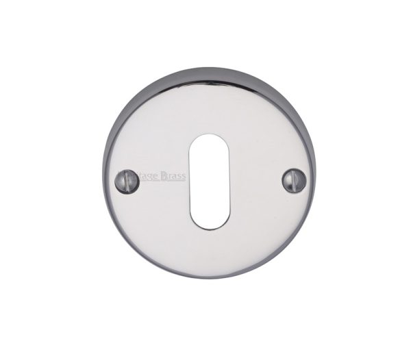 Heritage Brass Standard Key Escutcheon, Polished Chrome