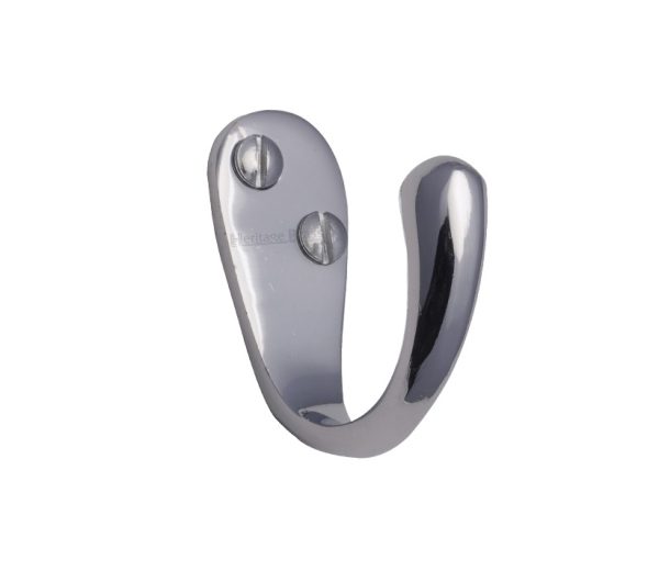 Heritage Brass Single Robe Hook (43Mm Projection), Polished Chrome