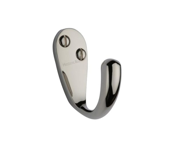 Heritage Brass Single Robe Hook (43Mm Projection), Polished Nickel