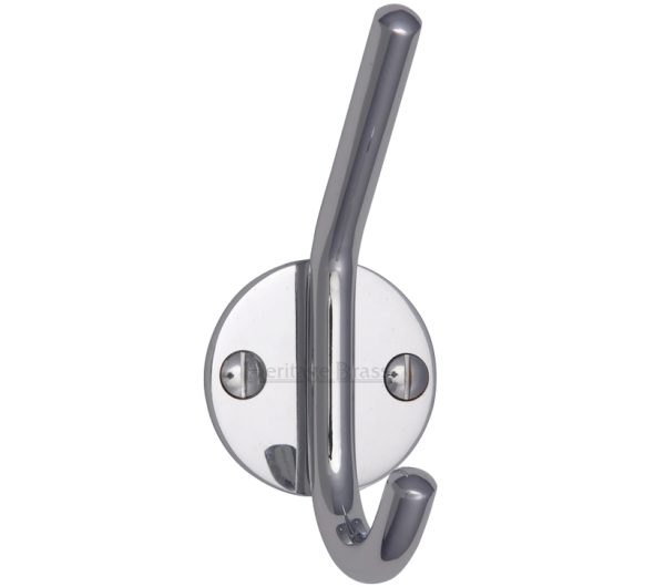 Heritage Brass Modern Hat & Coat Hook (90Mm Height), Polished Chrome