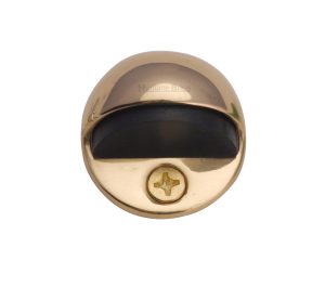 Heritage Brass Oval Floor Mounted Door Stop (47Mm Diameter), Polished Brass