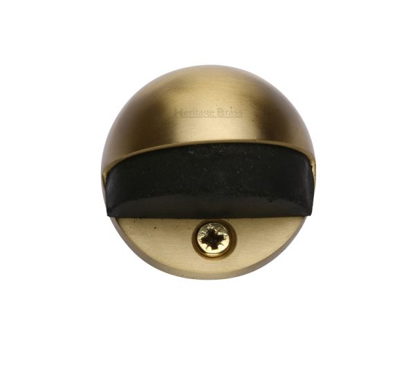 Heritage Brass Oval Floor Mounted Door Stop (47Mm Diameter), Satin Brass