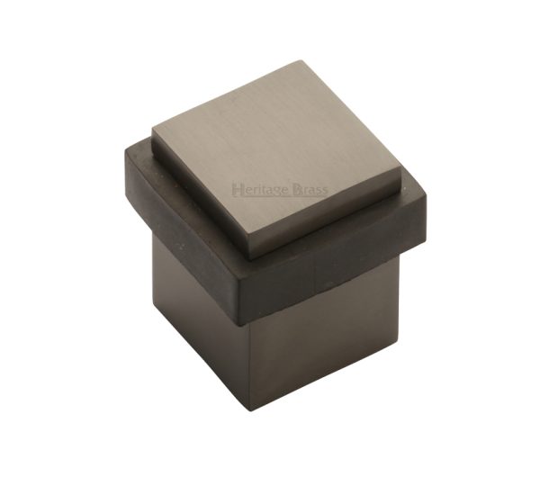 Heritage Brass Square Floor Mounted Door Stop (30Mm X 30Mm), Matt Bronze