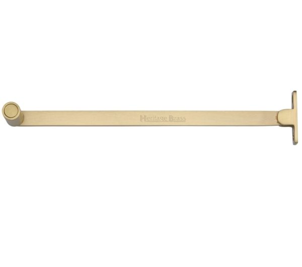 Heritage Brass Roller Arm Design Castement Stay (6" Or 10"), Satin Brass - V1119-Sb