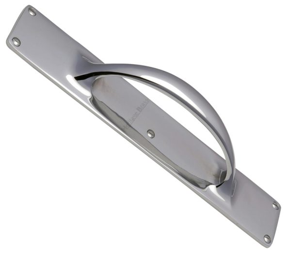 Heritage Brass Slim Pull Handle On 303Mm Backplate, Polished Chrome -