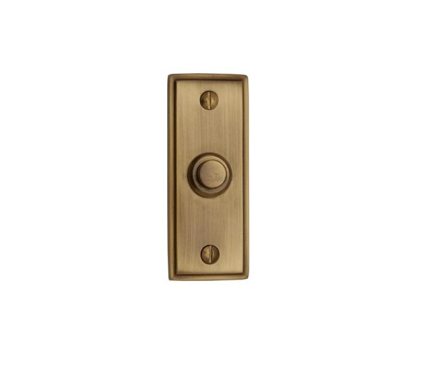 Heritage Brass Oblong Bell Push (83Mm X 33Mm), Antique Brass