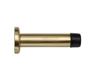 Heritage Brass Cylinder Wall Mounted Door Stop With Rose (76Mm Or 87Mm), Satin Brass