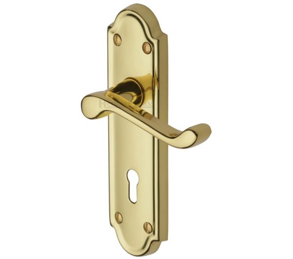 Heritage Brass Meridian Polished Brass Door Handles - V300-Pb (Sold In Pairs)