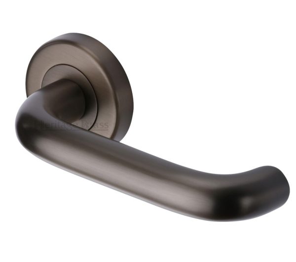 Heritage Brass Harmony Matt Bronze Door Handles On Round Rose