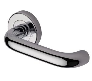 Heritage Brass Harmony Polished Chrome Door Handles On Round Rose(Sold In Pairs)