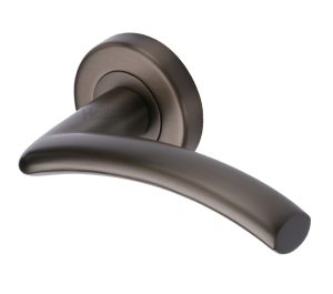 Heritage Brass Centaur Matt Bronze Door Handles On Round Rose