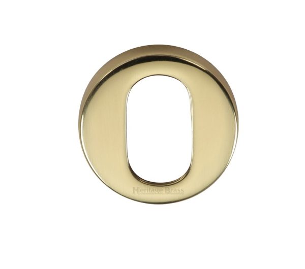 Heritage Brass Oval Key Escutcheon, Polished Brass