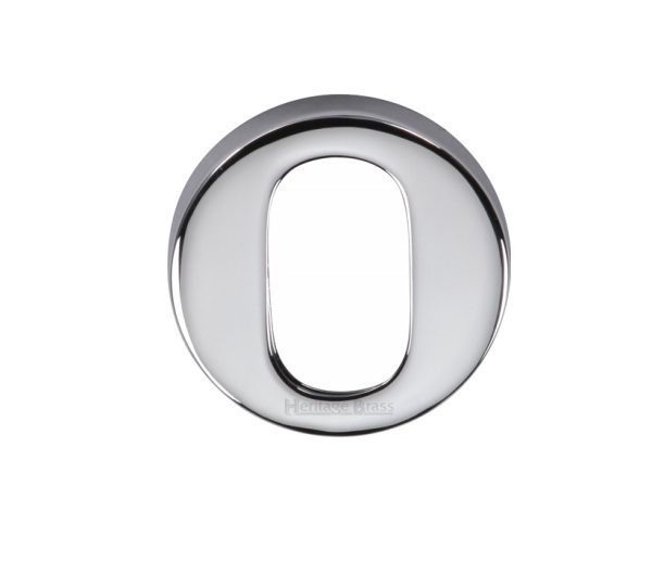 Heritage Brass Oval Key Escutcheon, Polished Chrome