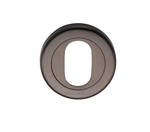 Heritage Brass Oval Profile Key Escutcheon, Matt Bronze