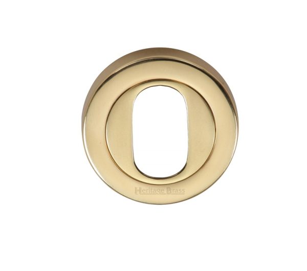 Heritage Brass Oval Profile Key Escutcheon, Polished Brass