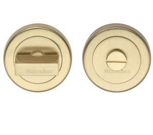 Heritage Brass Round 53Mm Diameter Turn & Release, Satin Brass