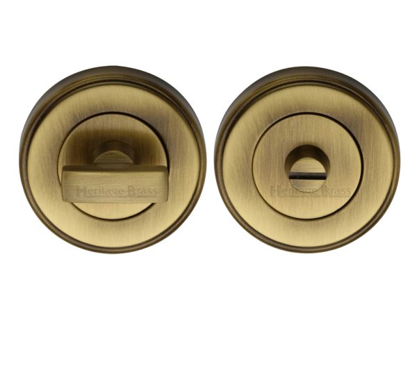 Heritage Brass Round 50Mm Diameter Turn & Release, Antique Brass