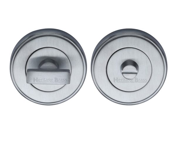 Heritage Brass Round 50Mm Diameter Turn & Release, Satin Chrome