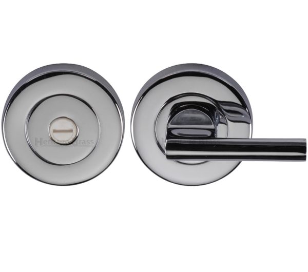 Heritage Brass Disabled Turn Round 53Mm Diameter Turn & Release, Polished Chrome