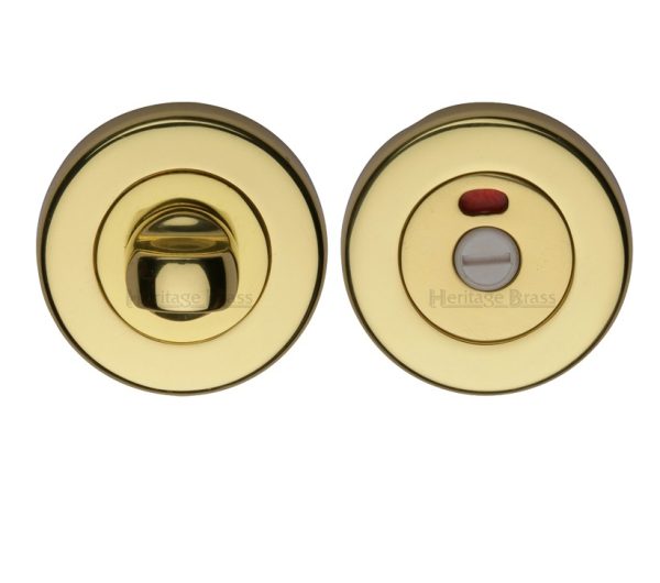 Heritage Brass Indicator Round 53Mm Diameter Turn & Release, Polished Brass