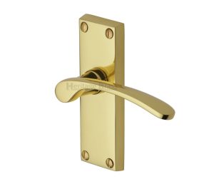 Heritage Brass Sophia Short Polished Brass Door Handles (Sold In Pairs)