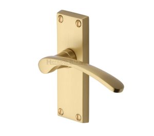 Heritage Brass Sophia Short Satin Brass Door Handles (Sold In Pairs)