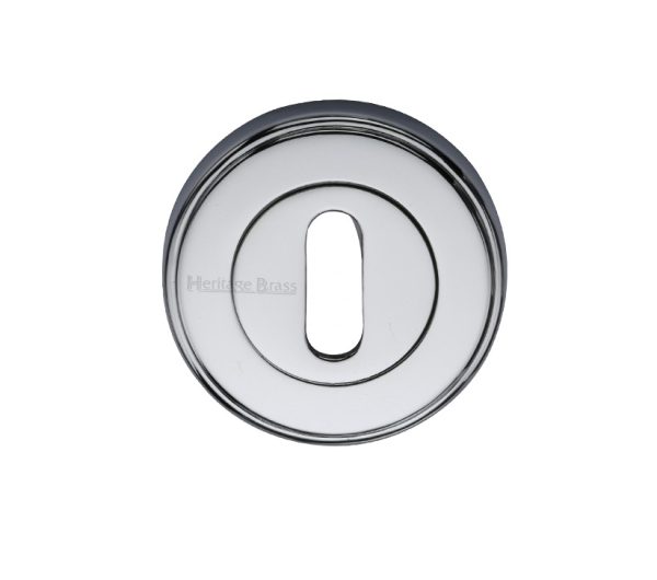 Heritage Brass Standard Key Escutcheon, Polished Chrome