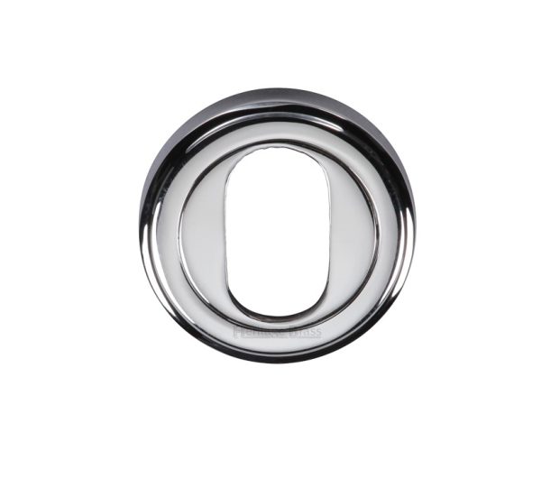 Heritage Brass Oval Profile Key Escutcheon, Polished Chrome