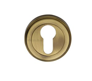 Heritage Brass Euro Profile Key Escutcheon, Antique Brass