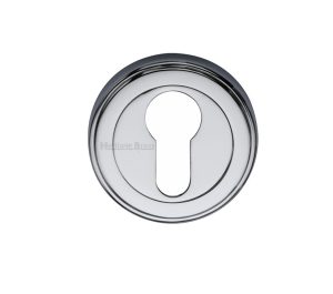 Heritage Brass Euro Profile Key Escutcheon, Polished Chrome