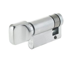 Zoo Hardware Vier Precision Euro Profile Single Body Cylinder Turn Only, Satin Chrome